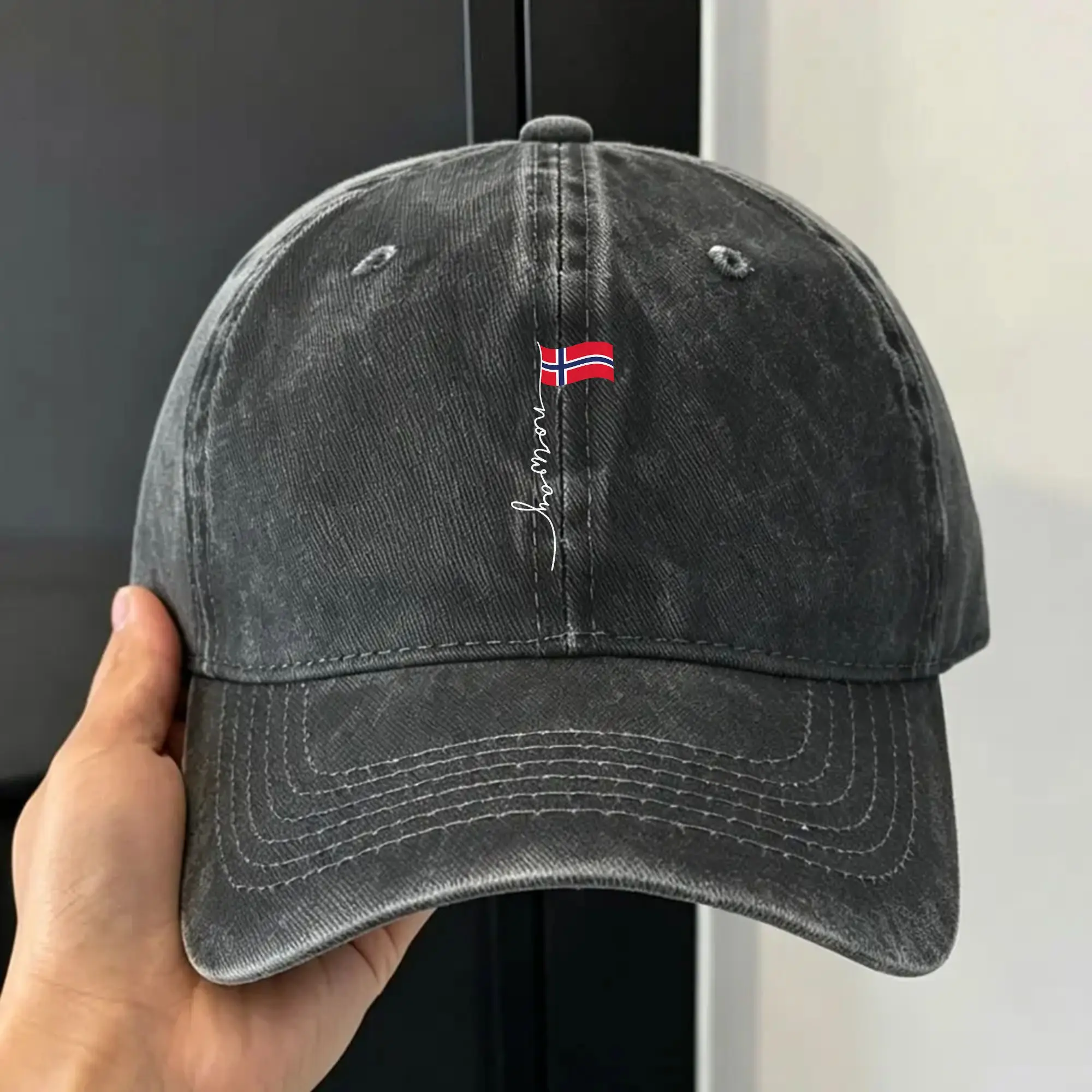 Baseball Cap Family Heritage Gifts Norway Signature Flag Pole Spring Casual Hip Hop Hats  Men Adult Wholesale Snapback Cap