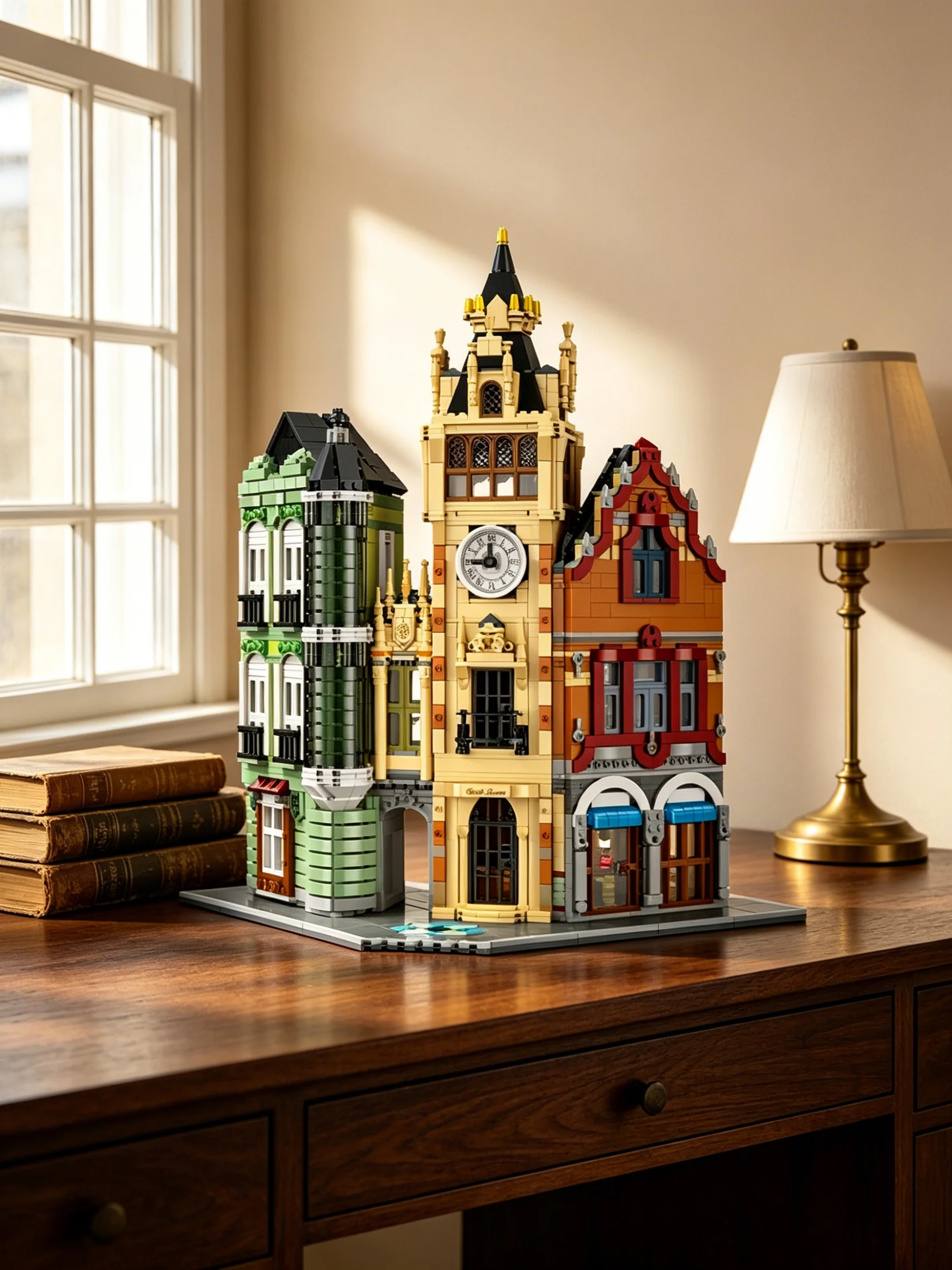 

Clock Tower Square Building Blocks Street View European Modular Architecture Toys Christmas Gift, Office Decoration 3023PCS