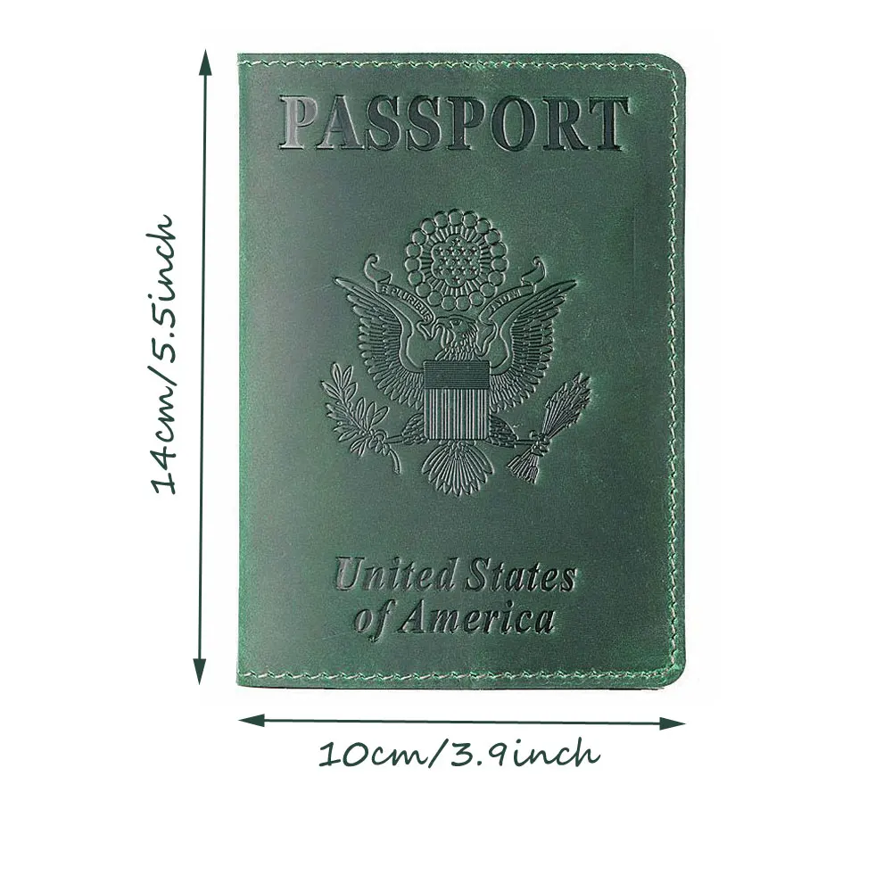 Personalize Engraving Genuine Leather Passport Cover Holder For US Credit Card Holder Passport Case Travel Wallet Bag