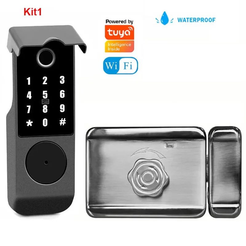 Wifi Tuya Smart Lock Waterproof Outdoor Home Security Lock Battery Powered Electronic Door Lock Swing Garden Gate Lock