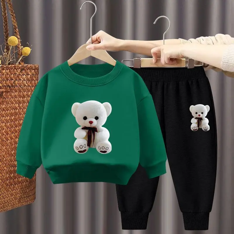 

2023 Spring and autumn Baby Boys Girls Clothes Cute Cartoons Sets Girls Long Sleeve Casual Sweatshirt+Pants 2pcs Kids Clothes