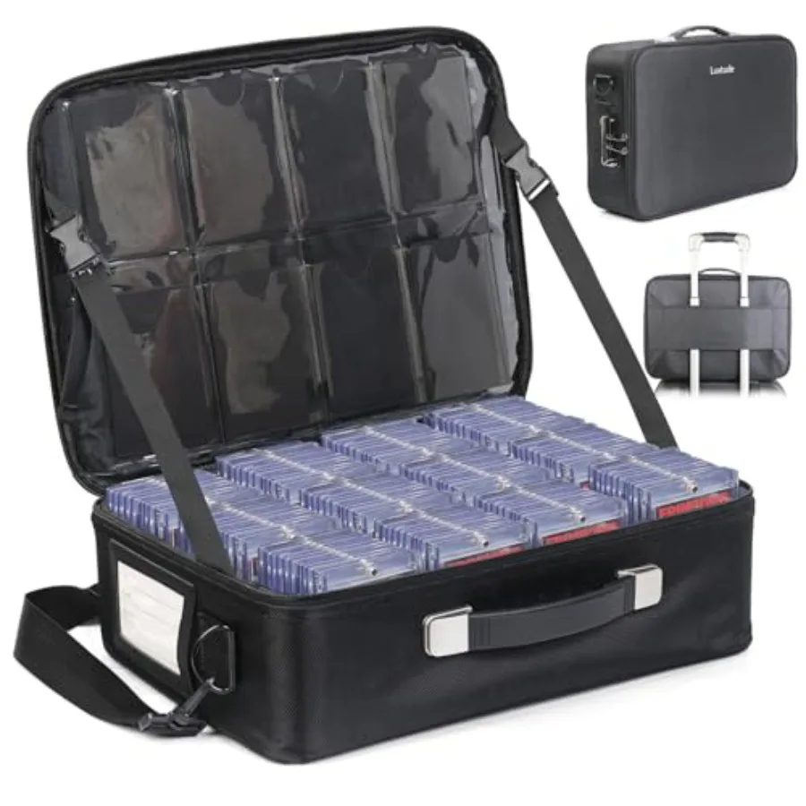 

Коробка для хранения коллекционных карт с регулируемыми разделителями, футляр для переноски карт с кодовым замком, футляр для бейсбольных и спортивных карт на 35 карт