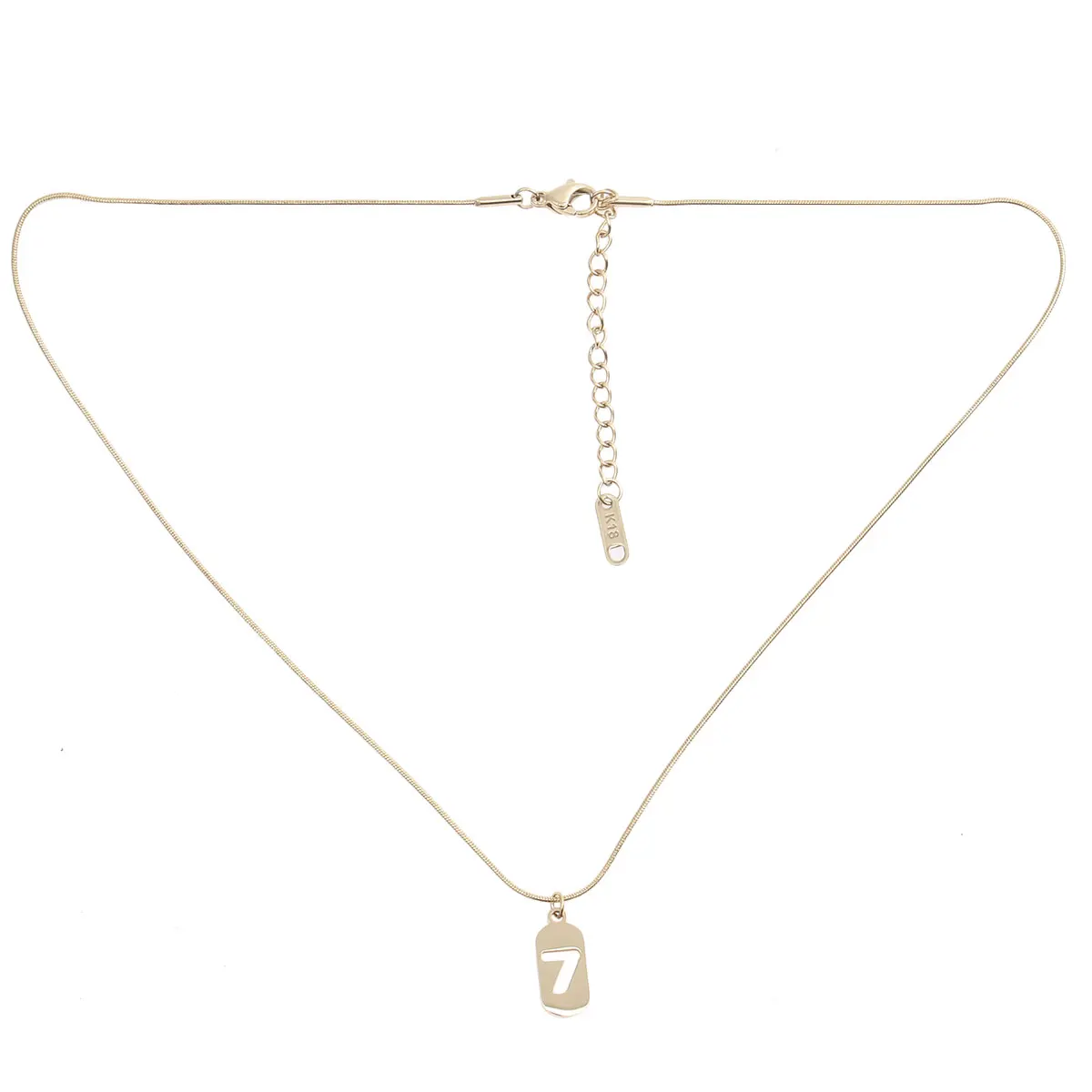 

Elegant Neck Pendant Clavicle Woman Necklace Jewelry Number 7 Tag Hollow Design Fashion Accessories Lucky Square