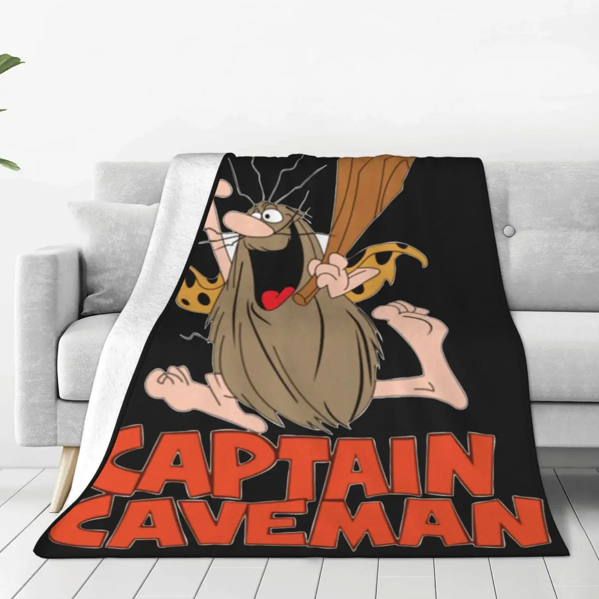 Captain Caveman Cartoon Blanket Wool Awesome Soft Throw Blanket for Home All Season