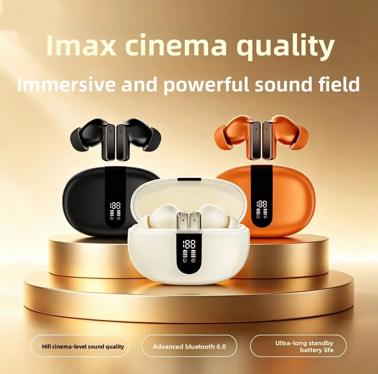 Bluetooth Earbuds Wireless Headphones with Display, In-Ear Design, Visual Battery Indicator, Short Handle 2026 Model