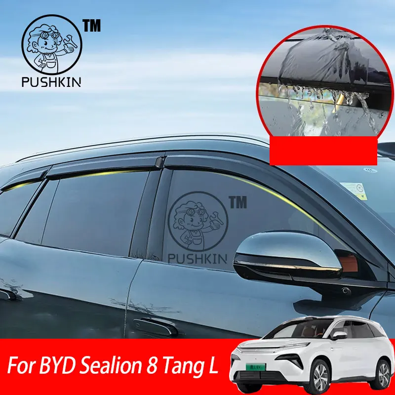 

Car Side Window Deflector Window Visor Vent For BYD Sealion 8 Tang L 2025 2026 Wind Shields Sun Rain Guards Awnings Shelters