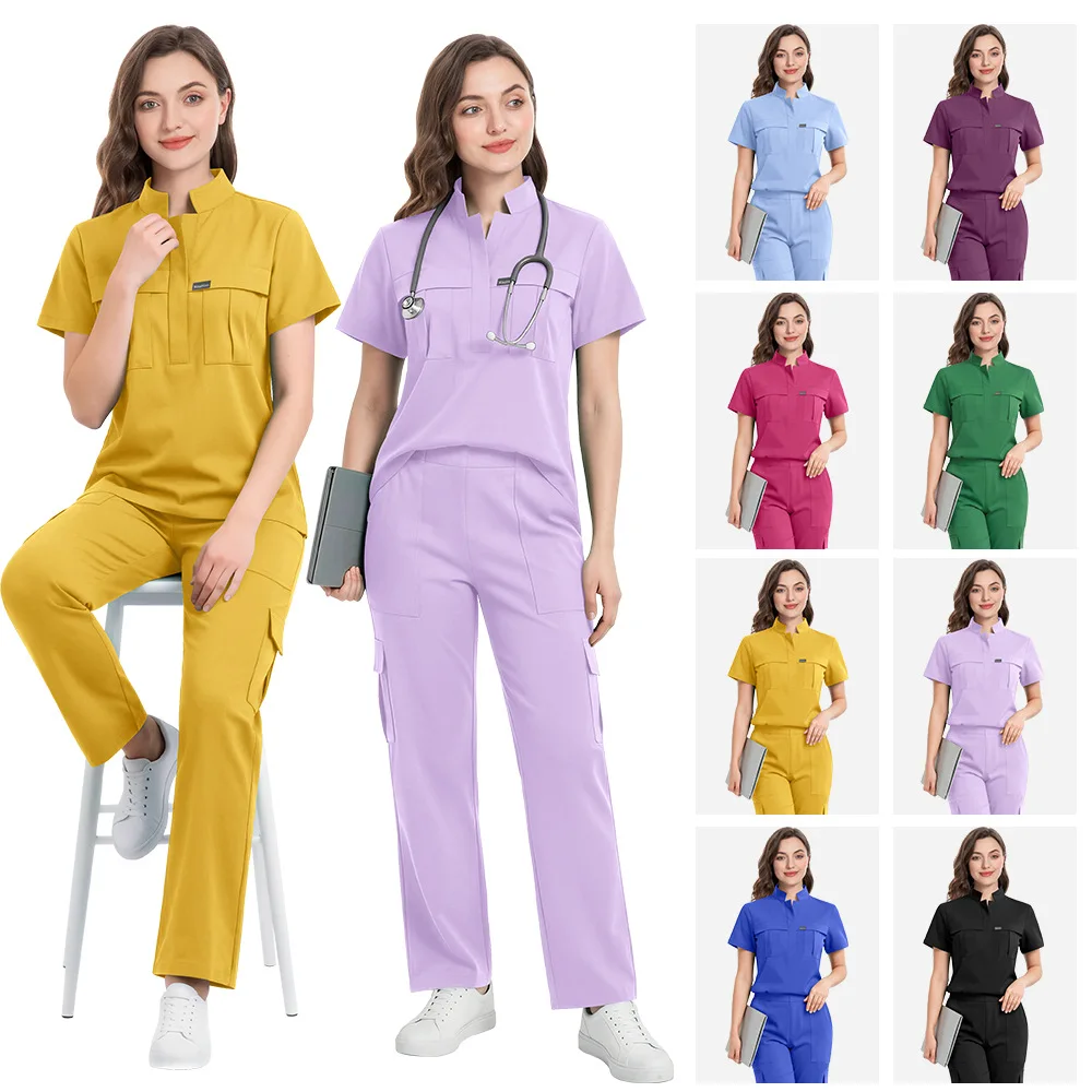 fashion-women-scrubs-sets-medical-uniforms-hospital-surgical-gowns-nurses-accessories-dental-clinic-beauty-salon-spa-workwear