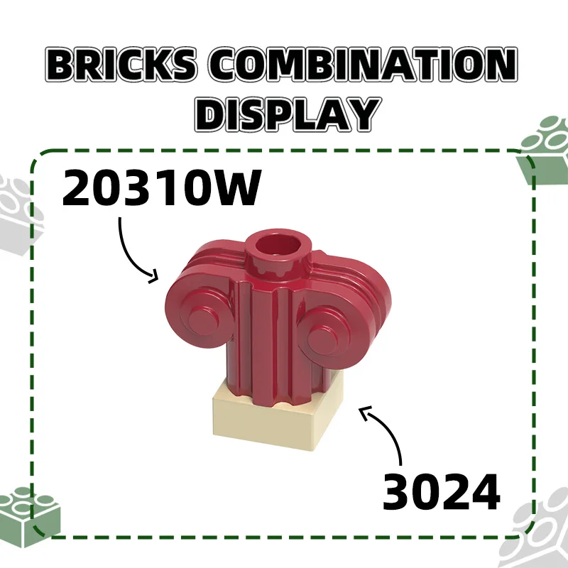 WANGE 211Pcs/Lot 20310W Capital Height 1 Hole Building Block Moc Color Accessories Compatible with Brick Children Toy Gift Box
