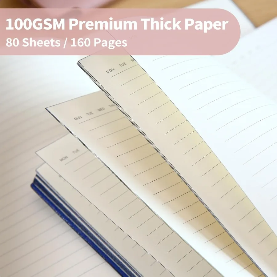 Lined Journal Notebook for Women A5 Softcover PU Leather Journals for Writing 160 Pages Daily Journaling College Ruled Notebook