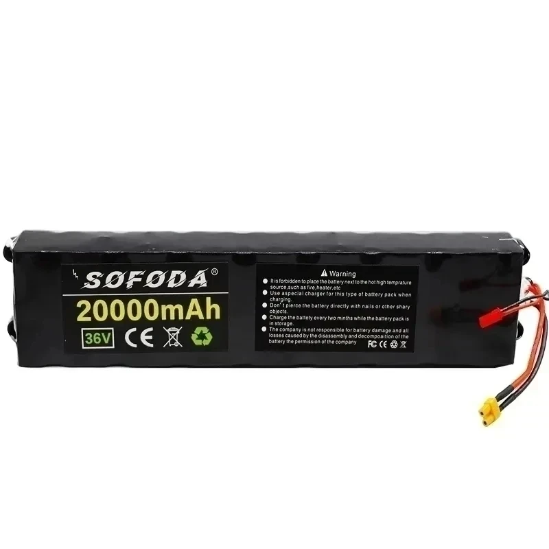 36V 20Ah 18650 Rechargeable lithium Battery pack 10S3P 500W High power for Modified Bikes Scooter Electric Vehicle,With BMS XT30