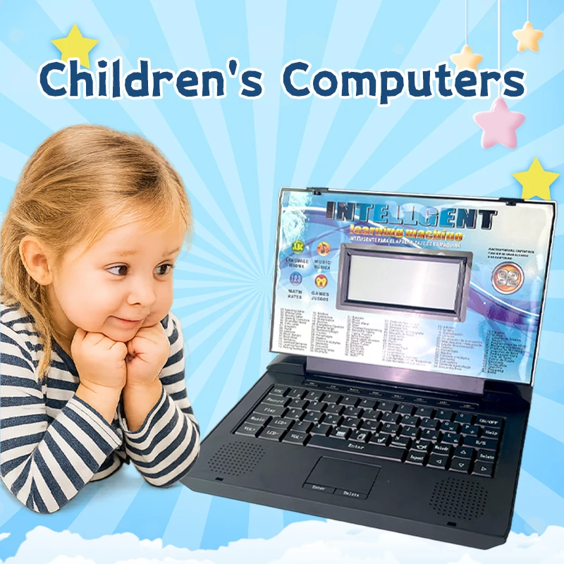 어린이 교육용 노트북 장난감(3세 이상) – ABC, 수학, 음악, 논리, 타이핑, 그림 및 기타 학습 게임 60개 이상 – 이중 언어 지원