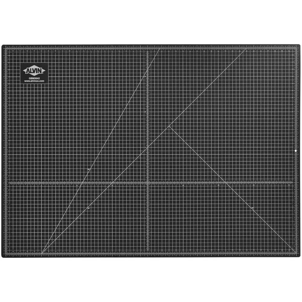 Double-Sided Self-Healing Cutting Mat, 30x42 inches, Green/Black, 5-Layer Grid for Arts & Crafts, Sewing view 2