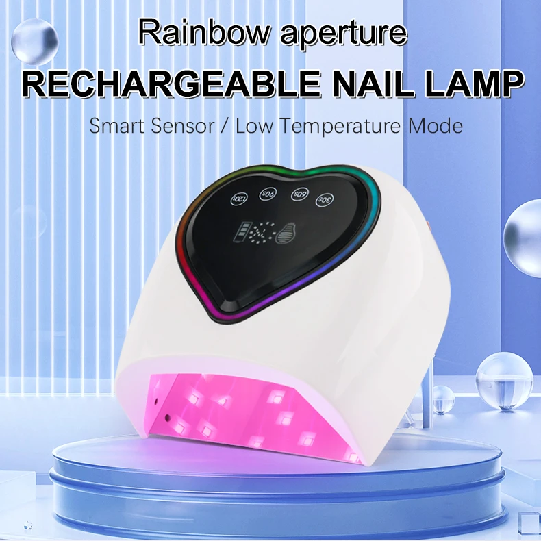 2025 Professional Grade UV-LED Nail Lamp 98W Rechargeable Cordless Fast Cure Competitive Price for Nail Art Wholesales Salons