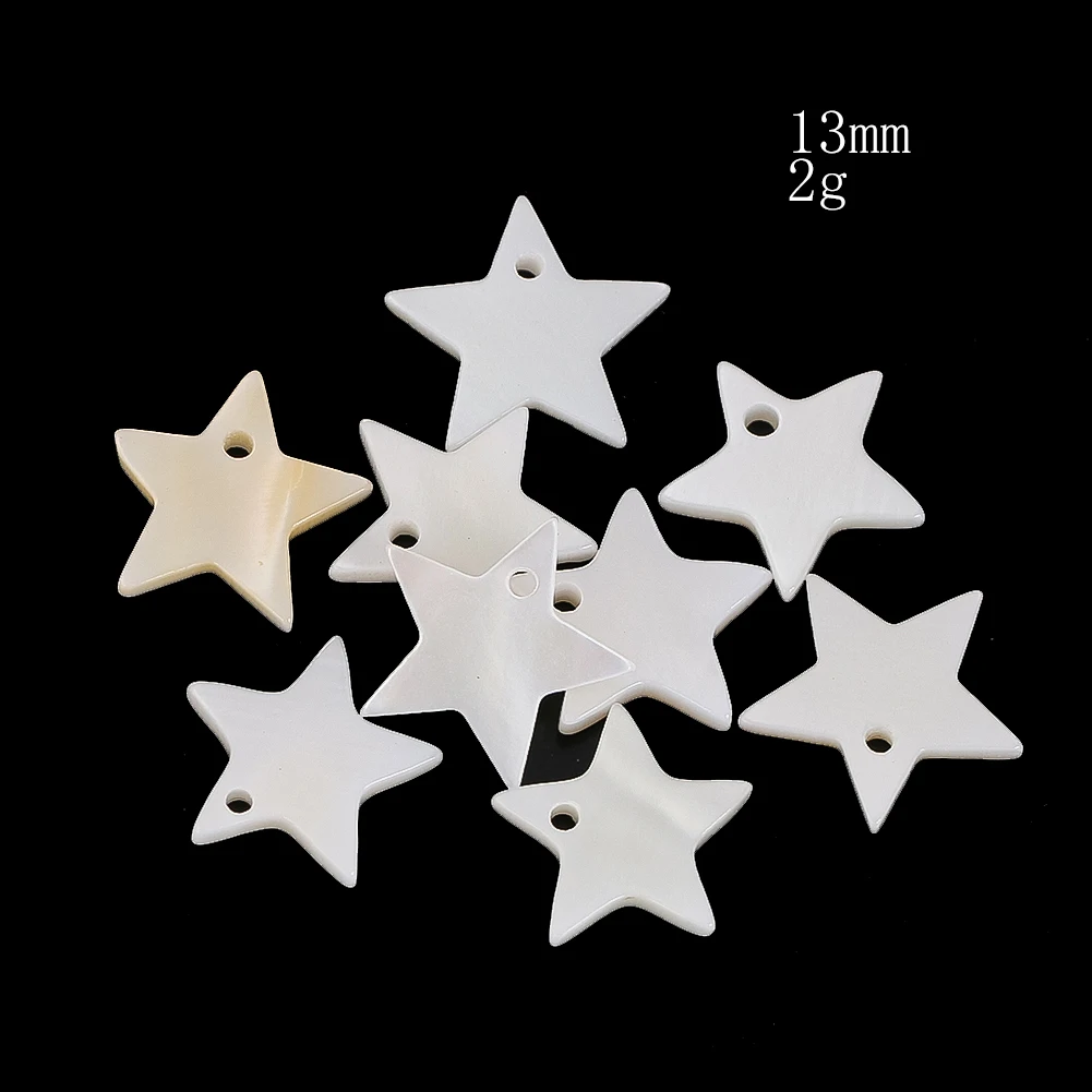 5 قطع قذيفة بيضاء طبيعية ثقب واحد الخماسي سحر صنع المجوهرات الاكسسوارات DIY المواد المنزل شنقا تزيين مُثبت