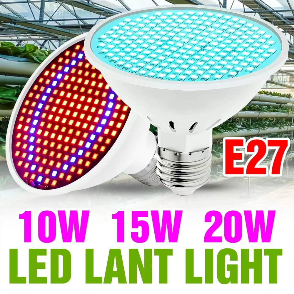 

20 Вт светодиодная лампа 220 В для выращивания растений полного спектра E27/E26 AC 110 В для комнатных цветов в горшках, ящик для роста суккулентов