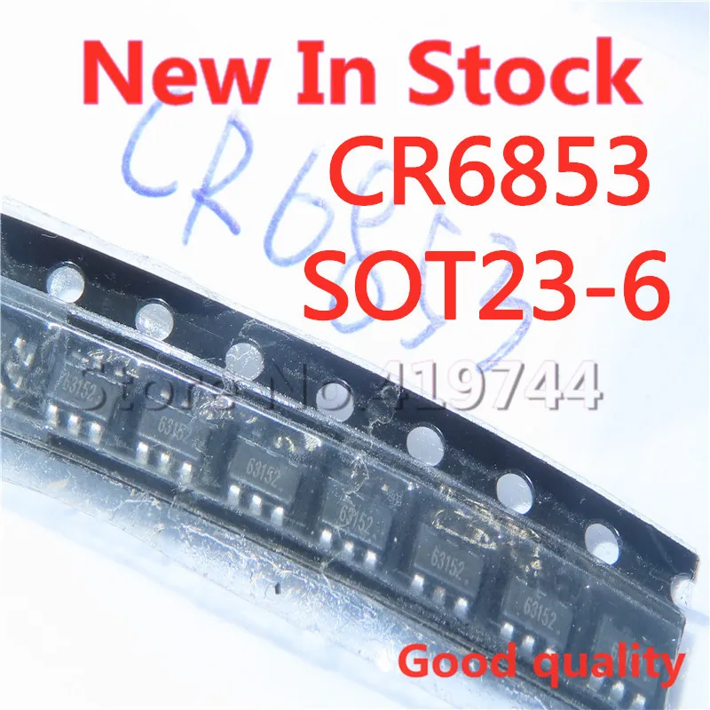 10PCS/LOT Quality 100% CR6853 6853 CR6853B SOT23-6 SMD switching power supply chip In Stock New Original