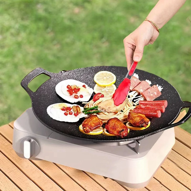Koreanische Eisen Grill BBQ Topf Multi-Griddle Outdoor Tragbare Induktion Herd Karte Typ Ofen Grill Pan Antihaft-grill Platte