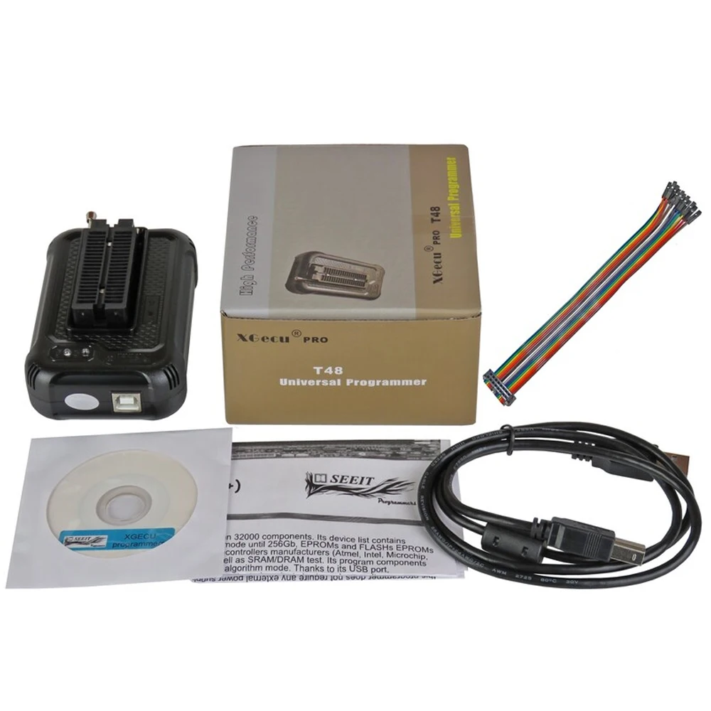 

Программатор T48 [TL866-3G] Поддержка 28 000 микросхем для SPI/Nor/NAND Flash/EMMC BGA153/162/169 TSOP/SOP/PLCC Замена TL866II TL866CS