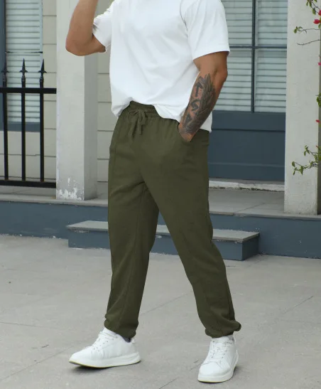 Męskie grube bluzy z kapturem na jesień i zimę 2025 w stylu europejskim i amerykańskim, luźne, sportowe spodnie dresowe.