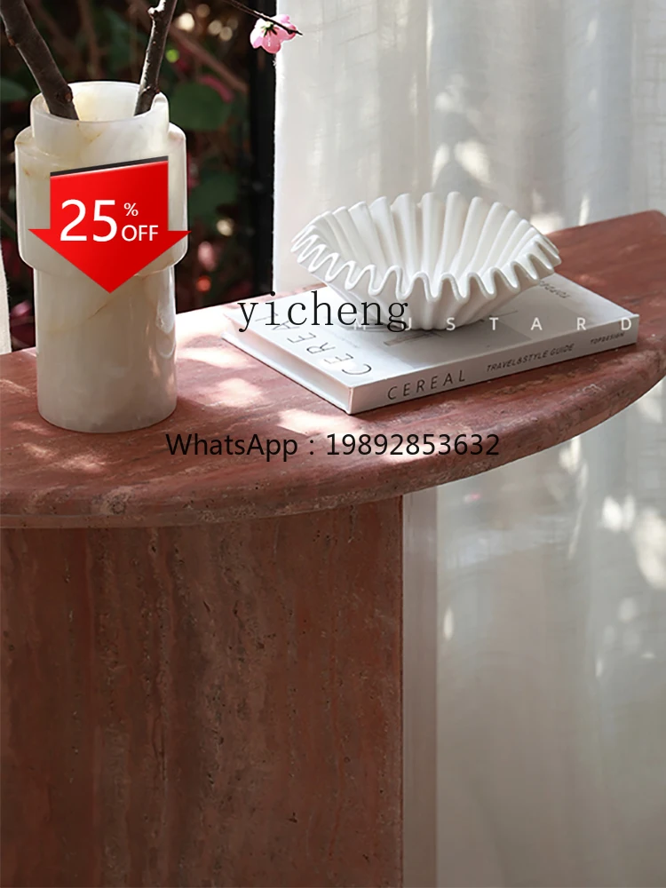 

ZZ French natural marble extremely narrow entrance table entrance corridor art medium antique travertine entrance platform