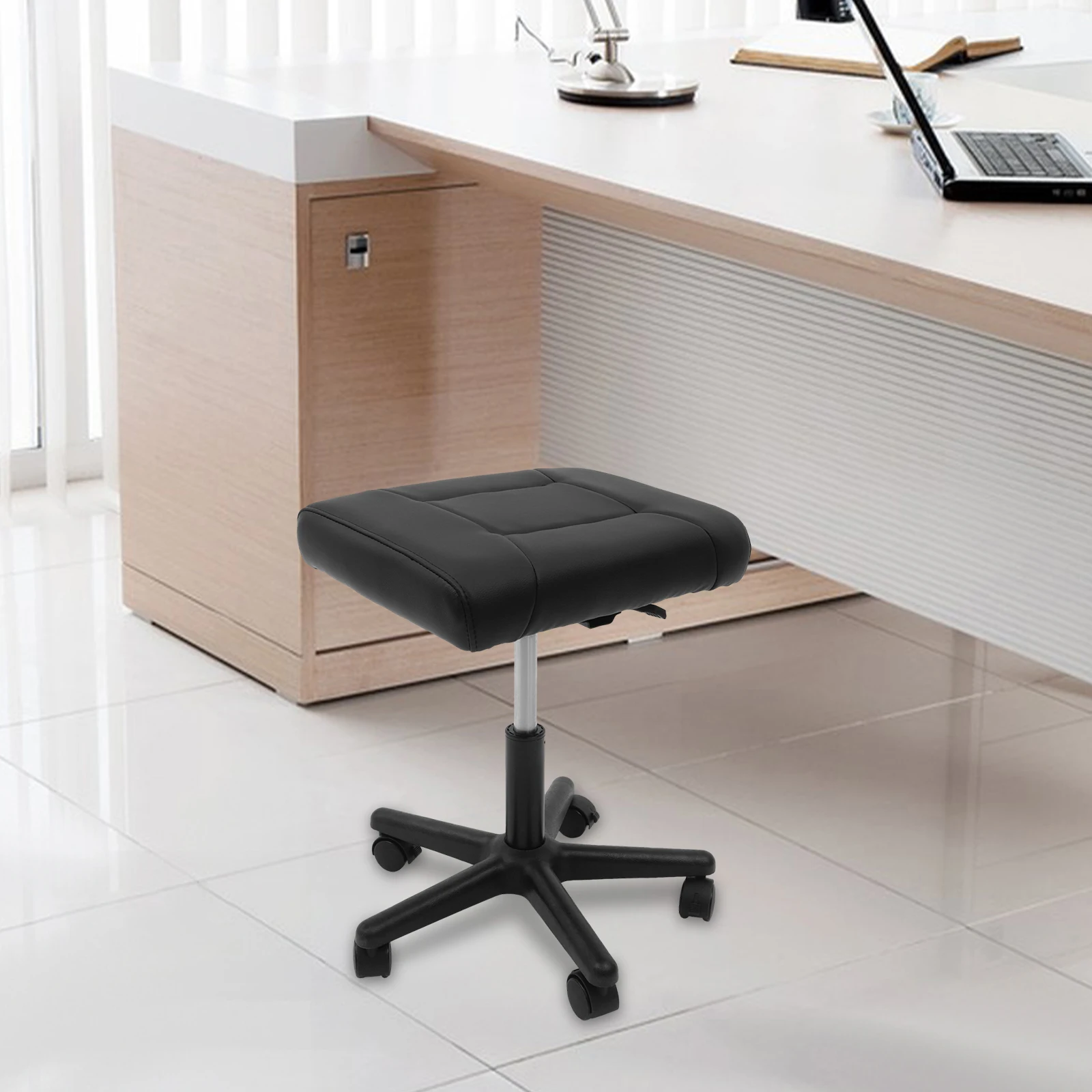 Office Footrest, Height Adjustable Footstool, Foot Stool with Wheels, Foot Stand Under Desk