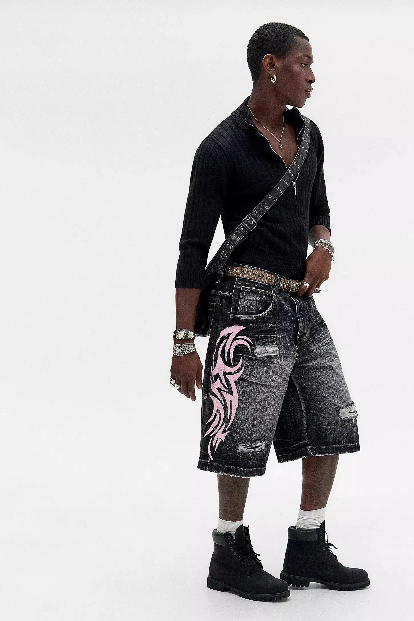 Pantaloncini vintage da donna Y2K pantaloncini di jeans di marca alla moda nappe design strada hip hop moda harajuku punk pantaloni a gamba larga a vita alta