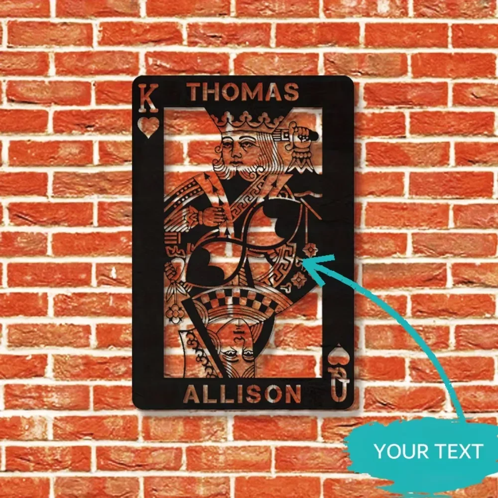 

Custom King of Hearts Wall Sculptures Personalize Name Ideal Romantic Gift for Anniversary & Valentine's, Durable Bedroom Decor