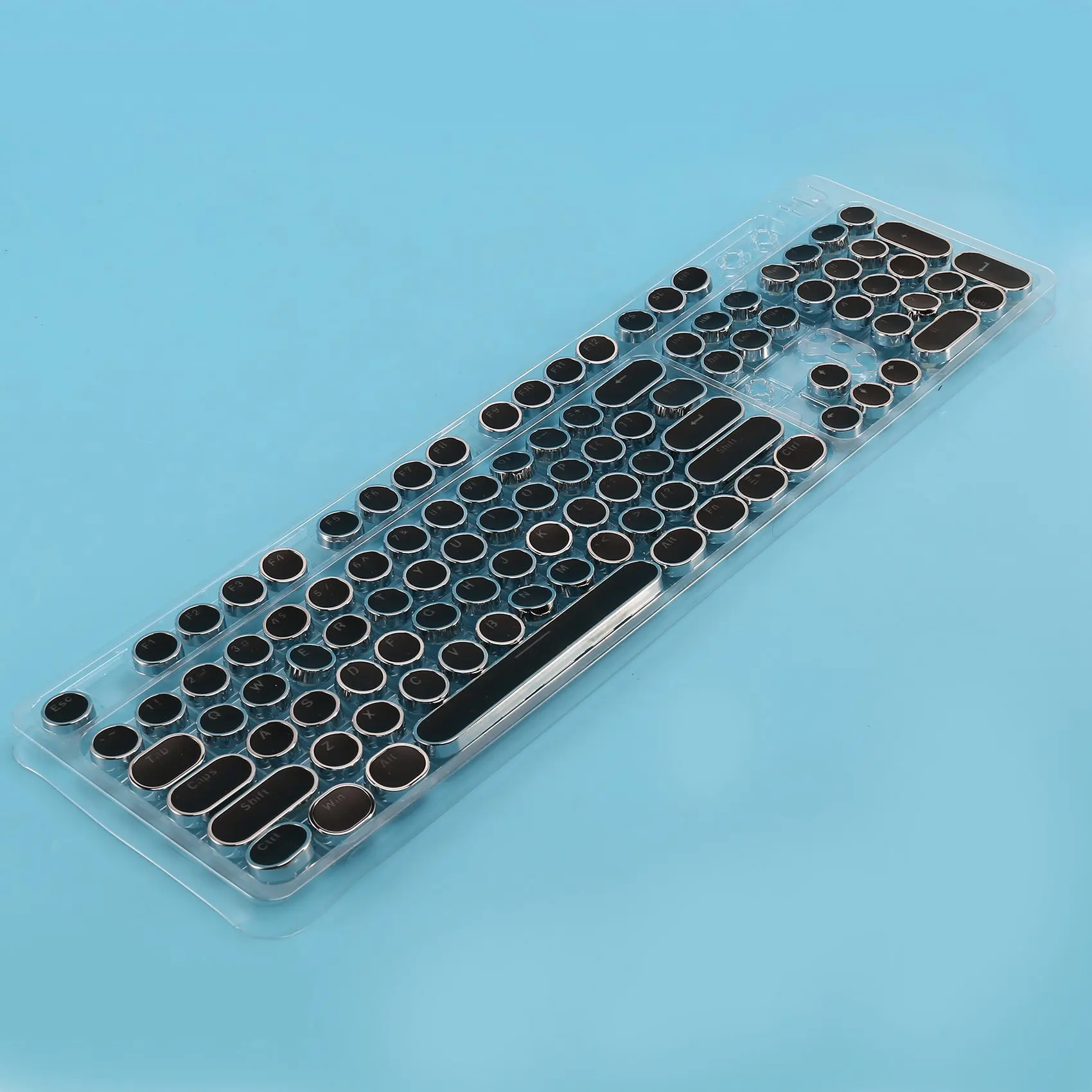 Copritasti rotondi retrò AED6-104-Key Copritasti per macchina da scrivere fai-da-te a doppia lente per tastiera meccanica retroilluminata Copritasti rotondi