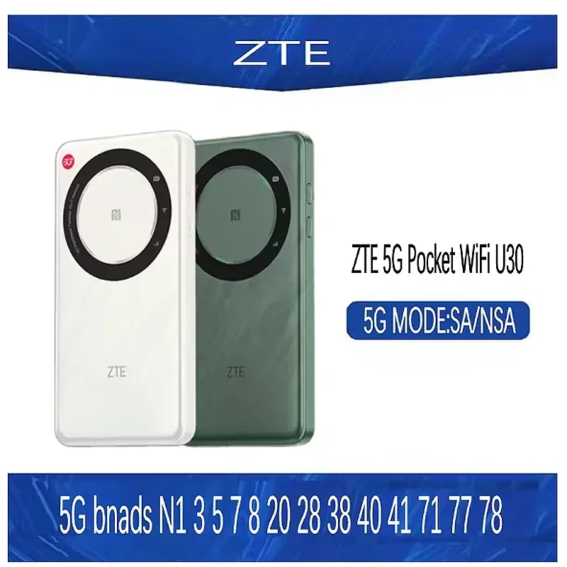 ZTE U30 Air 5G Router Saku WiFi 1.6Gbps SA/NSA 5G Hotspot Seluler 4500mAh Dual Band