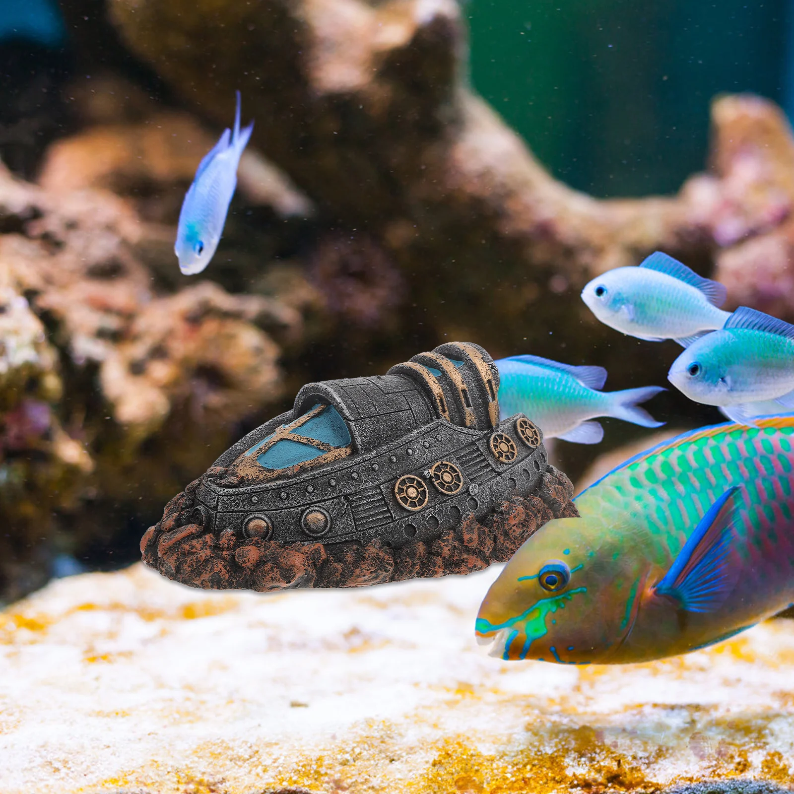 

Resin Craft Aquarium Spaceshop Decor Fish Hiding House Small Compact Design Durable Sturdy Long Lasting Adornment