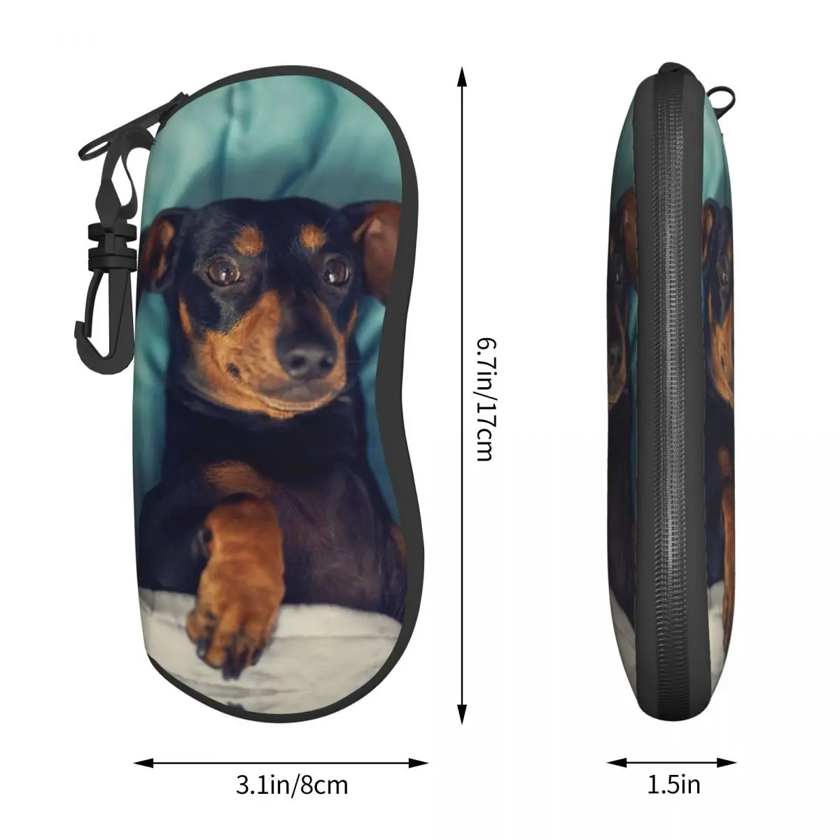 Occhiali da sole bassotto personalizzati custodia morbida in Neoprene con cerniera in tasso salsiccia la custodia protettiva per occhiali per cani Wiener per occhiali