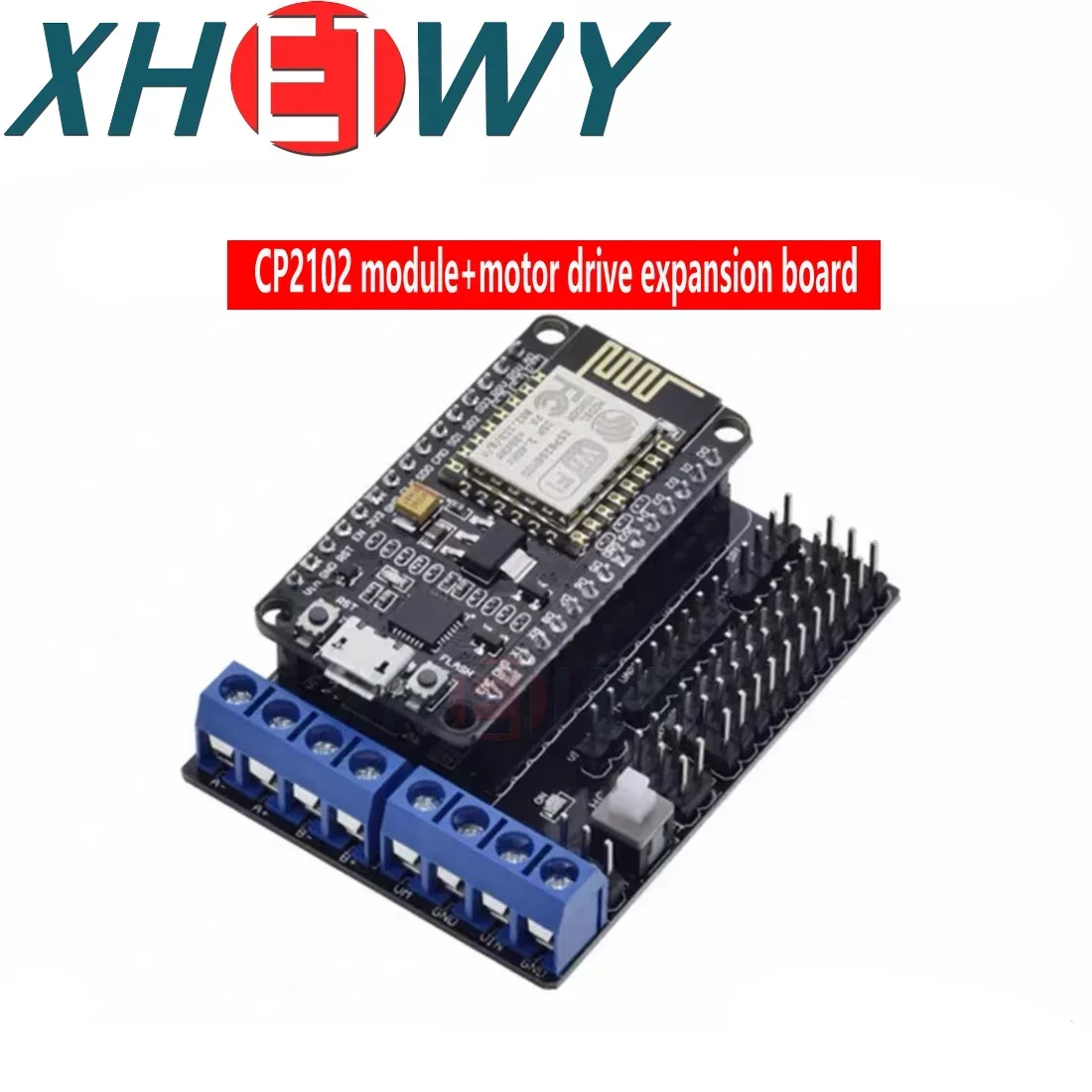 NodeMCU + Motor Drive 6000 Board, ESP Kit, ESP12E Lua WiFi, Intelligent Car Base Plate, 1Pc