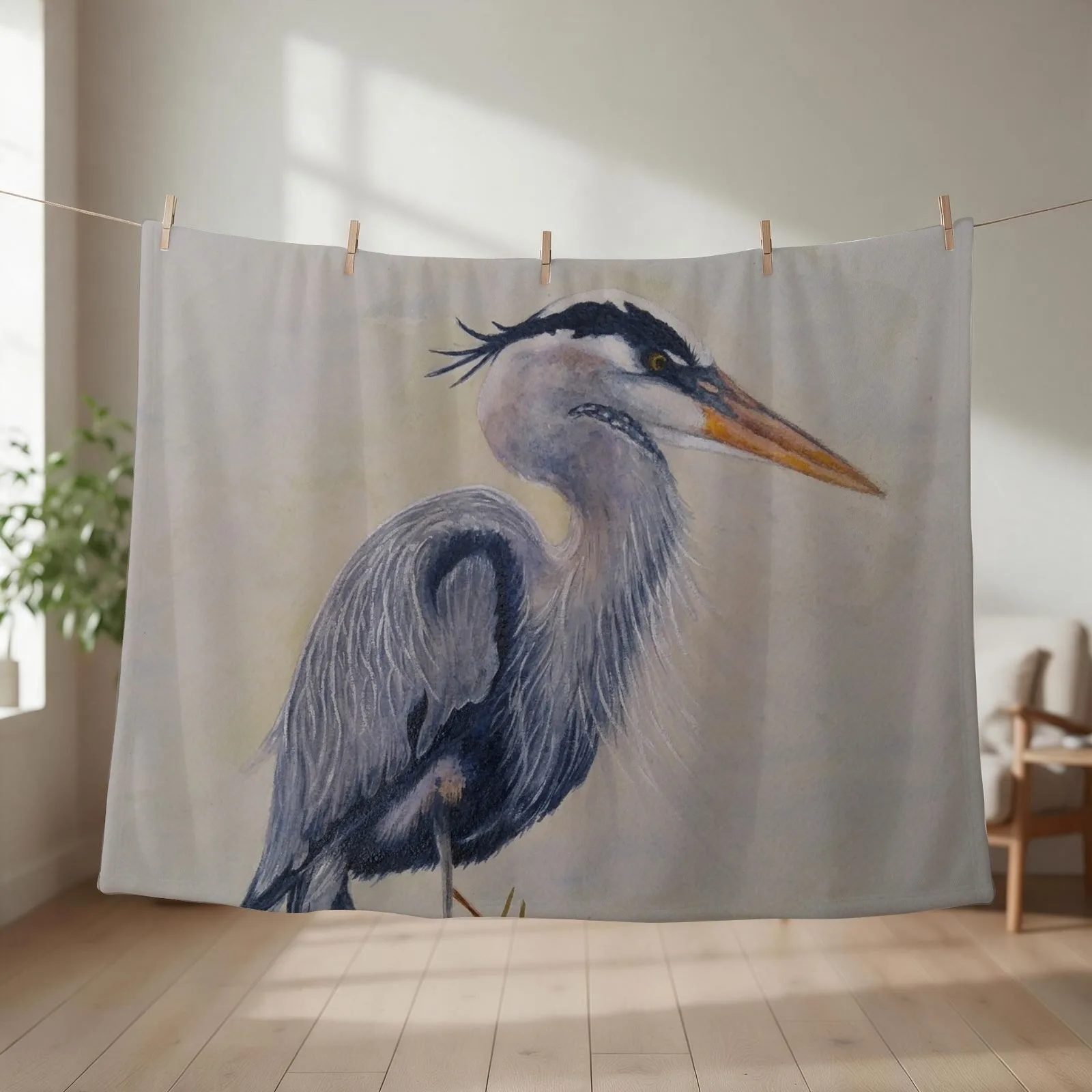 Great Blue Heron Throw Blanket Quilt Blankets For Sofas Flannel Fabric Luxury Thicken Blankets