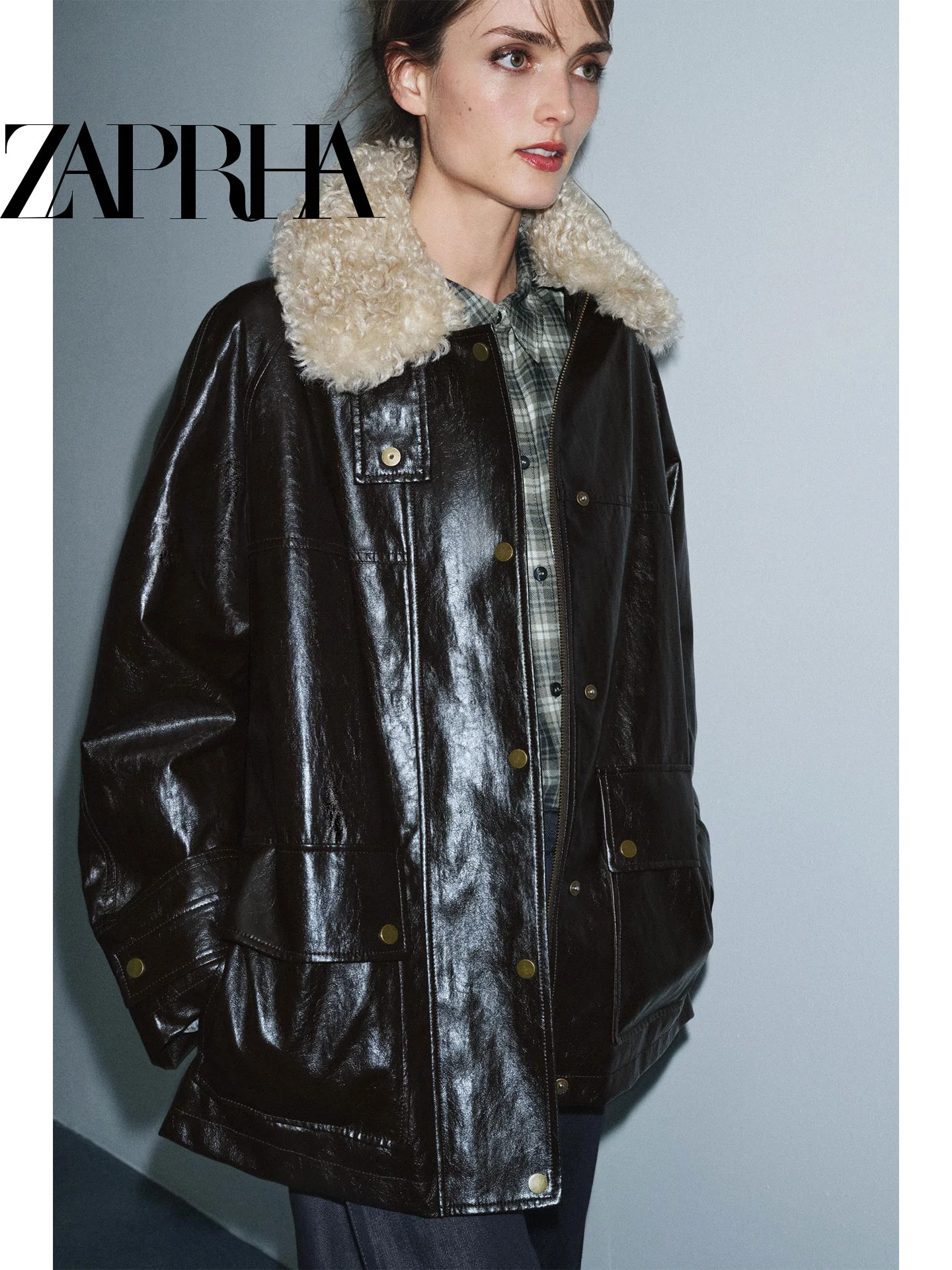 2026年春 レディース 多用途襟付きコート フェイクファー風 アメリカンレトロ スタイリッシュ カジュアル ティエンデッド ロングスリーブ ジッパー開閉