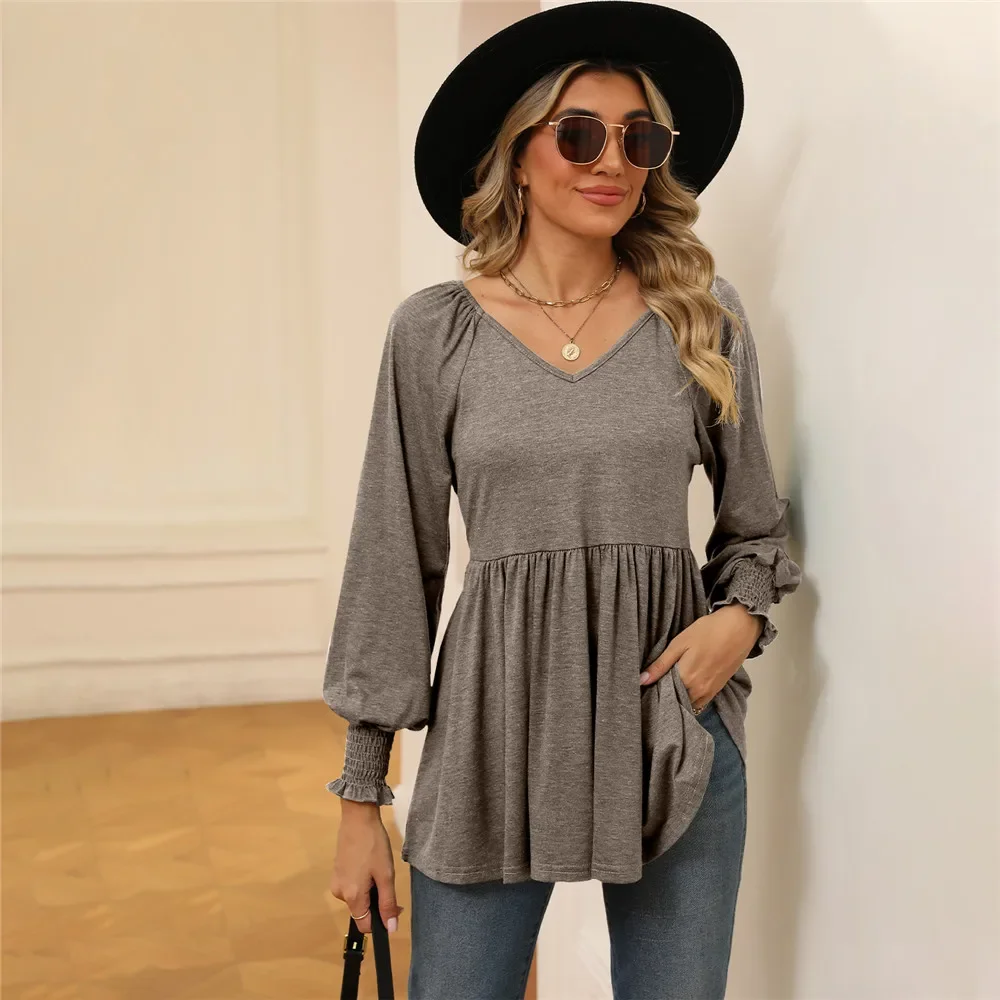 

Woman Clothing Summer T-shirt Long Sleeve Top Tees Korean Popular Clothes T Shirt for Women's Blouses Black Casual Tshirt