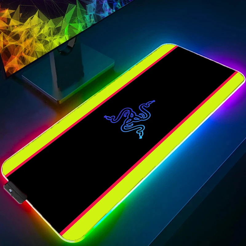 Razer RGB LED tapis de souris accessoires PC tapis de souris grands tapis de jeu en caoutchouc tapis étendu HD tapis de bureau antidérapant tapis de clavier d'ordinateur portable