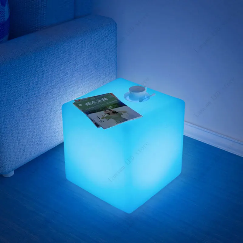 RGB مكعب الجدول مصباح جو مكعب ضوء 16 ألوان عكس الضوء التيار المتناوب/قابلة للشحن بالطاقة لغرفة النوم بهو غرفة المعيشة فناء الطرف