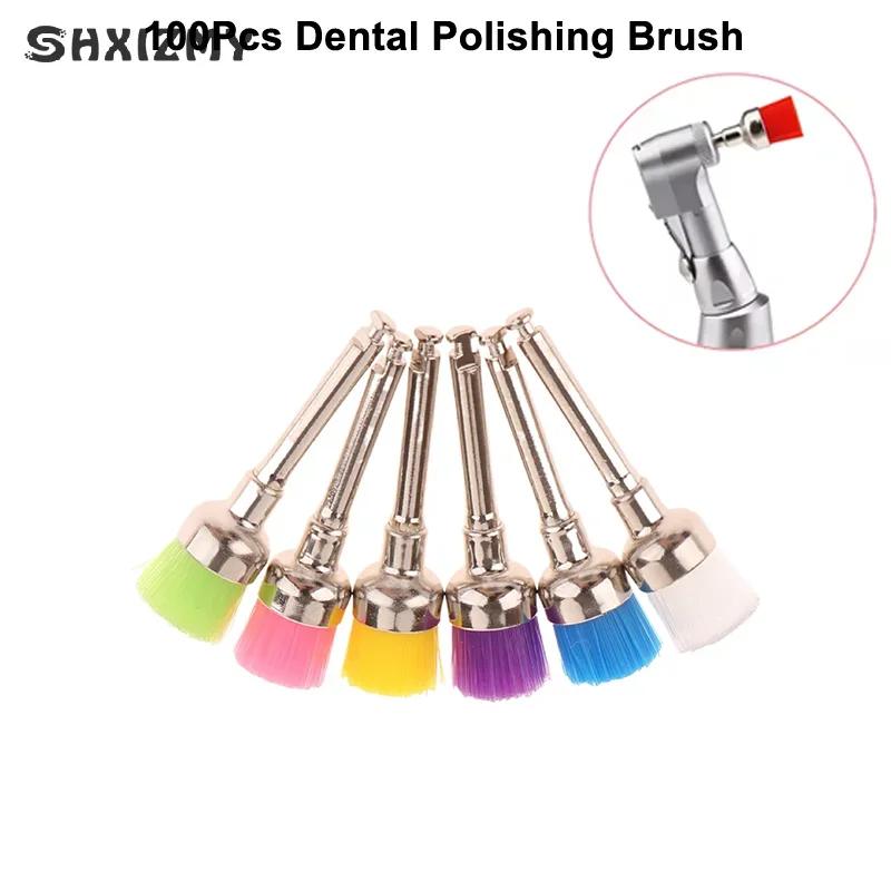 

100Pcs/box Dental Multicolour Prophy Brushes Bowl Shaped Polishing Polisher Disposable Used For Stain Removal And Polish