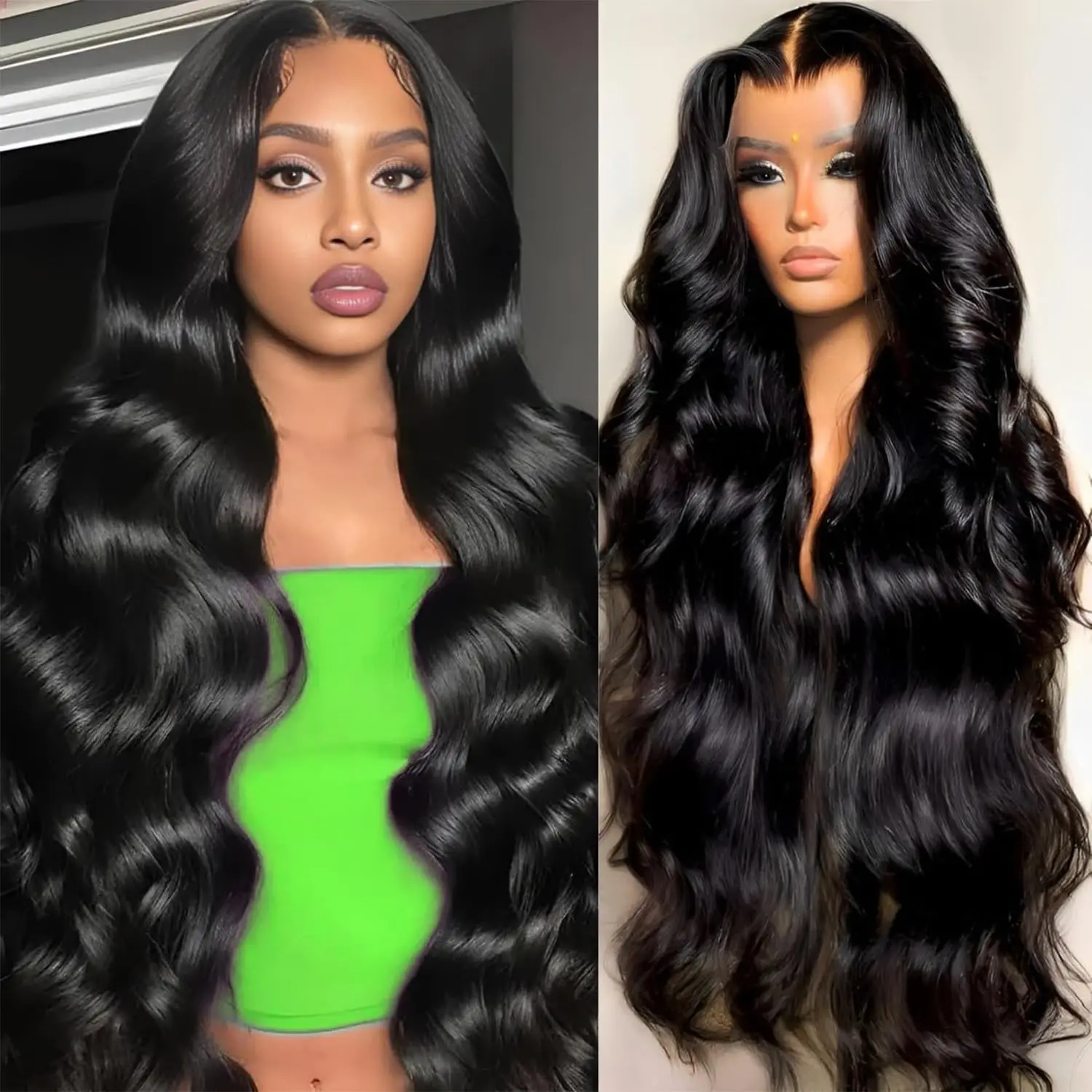 

Body Wave 13x6 13x4 5x5 Lace Front Wig Human Hair Pre Plucked 200 Density with Baby Hair Natural Black 100% Human Hair Wig for W