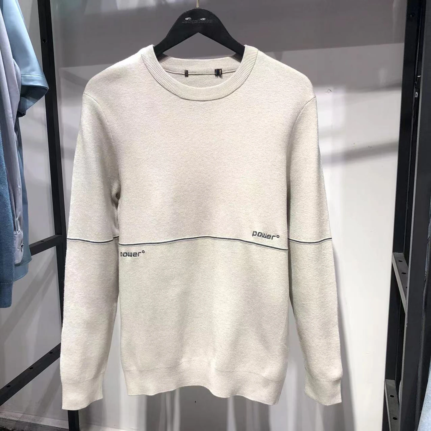 

Brand Men's Camere Knitted Sweater round Ne Slim Fit Geometric Pred Line Knitwear Comfortable Soft Wool Blend Youth Sle