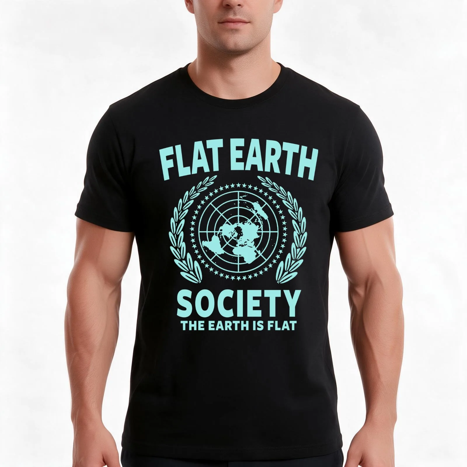 FLAT EARTH SHIRT, FLAT EARTH SOCIETY T-Shirt, Summer Casual Cotton Tee, Oversized Streetwear Tops, Vintage Graphic Print