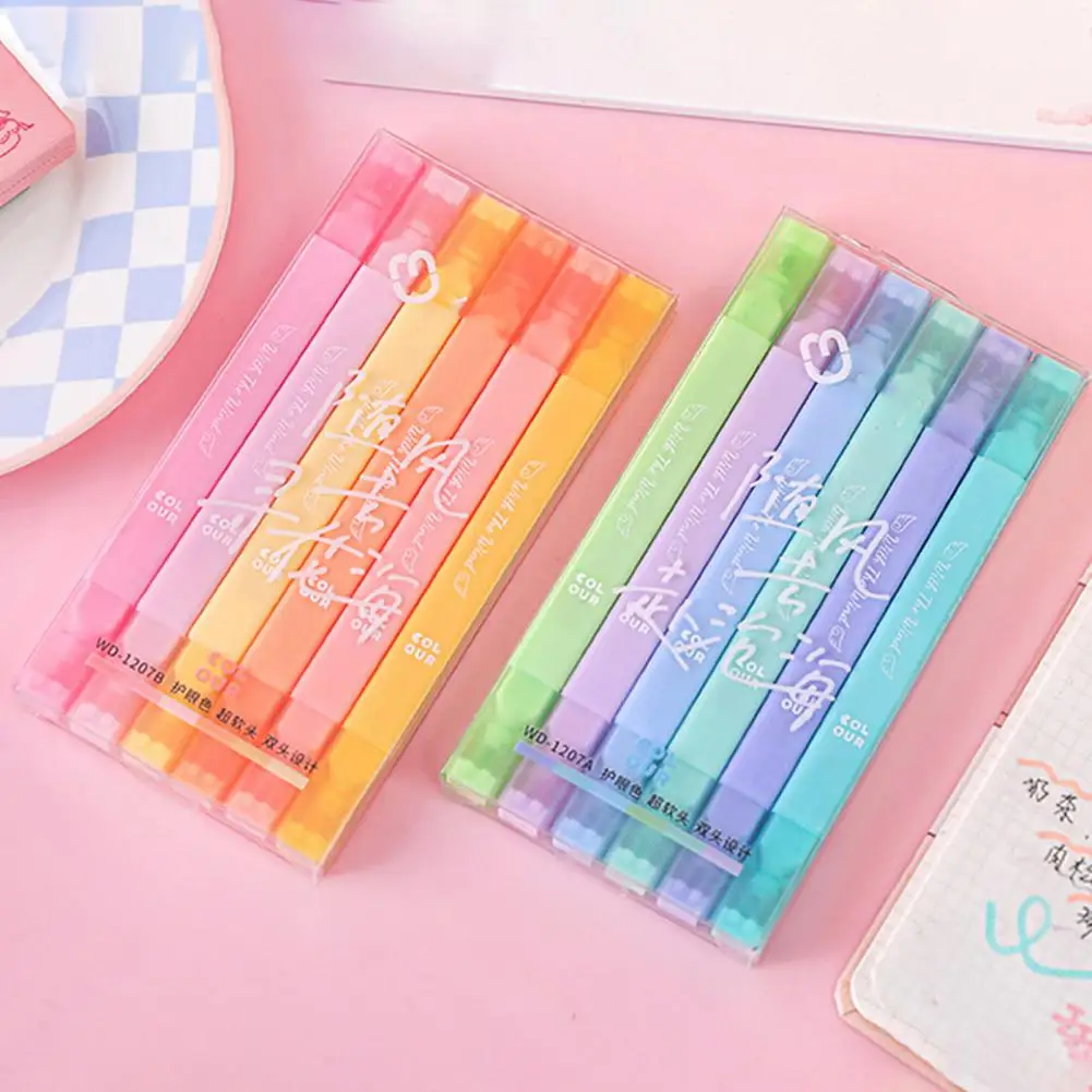 Highlighters for Book Passages Morandi Color Highlighter Pens 6 Pcs Morandi Color Highlighters Cute Highlighters for Study