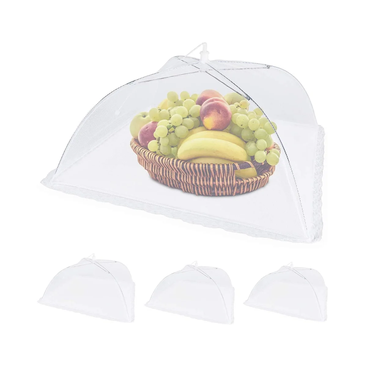 Сетчатая пищевая накидка, многоразовая Складная сетка для хранения продуктов, 14 дюймов, 16 дюймов, 17 дюймов, 4 упаковки