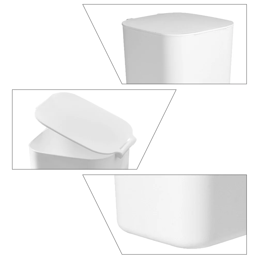 

Small Desktop Trash Can with Lid Mini Garbage Bin for Kitchen Cabinet Office Desktop Waste Container Kitchen Trash Can