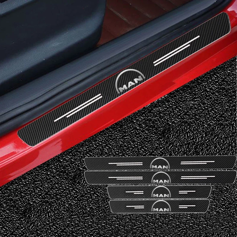 

60X7CM Auto Door Sill Protection Tape Carbon Fiber Protector Strip Sticker For MAN TGX TGM TGA TGS TGE Accessories