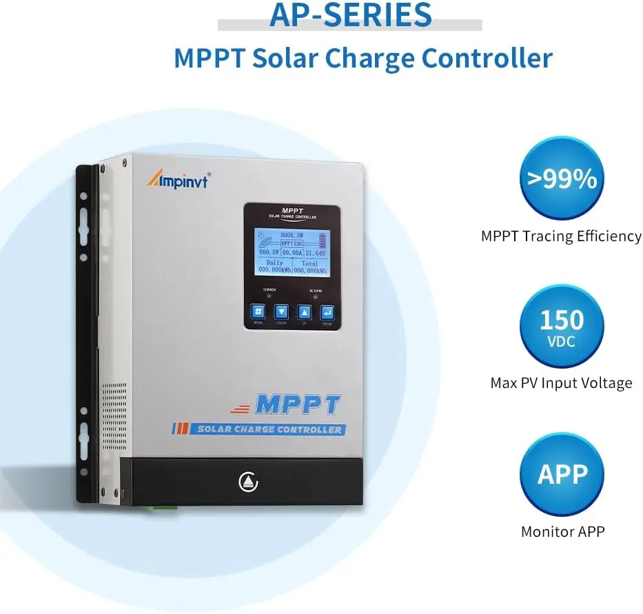 MPPT Solar Charge Controller 60A 12V 24V 36V 48V Battery System Auto,Max Input 150V PV Solar Panel Regulator for AGM Sealed