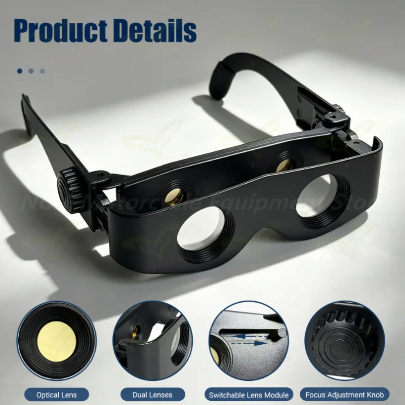 Portable telescope glasses black binoculars magnifying glass fishing with farsightedness outdoor off-road hiking glasses