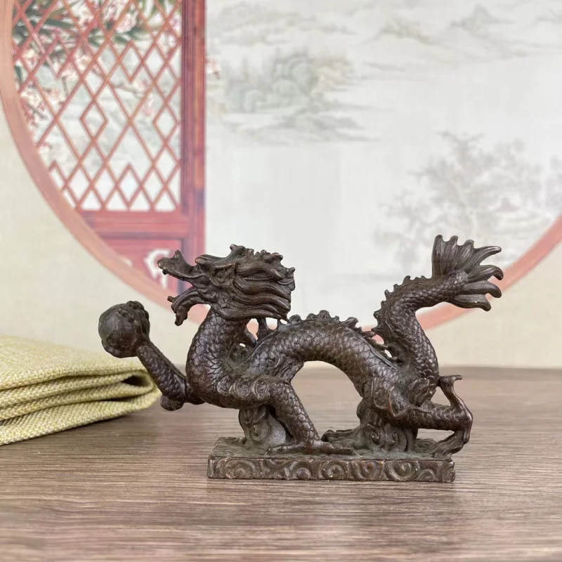 

Bronze Dragon Ornament Brass Dragon Shape Craft Living Room Office Home Large Zodiac Dragon Decoration Display Piece