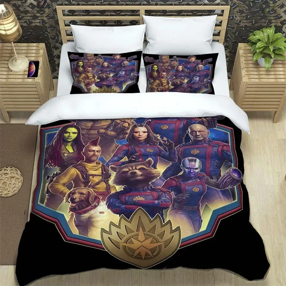 

Guardians of the Galaxy Pattern Quilt Cover With Pillowcases 3D Digital Printed Bedding Set Twin Full Queen King Children's Gift