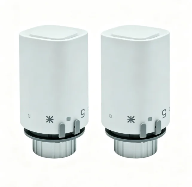 2pcs Wireless Radiator Thermostat Valve Silent Auto Temperature Control For Heating Systems Easy Installation